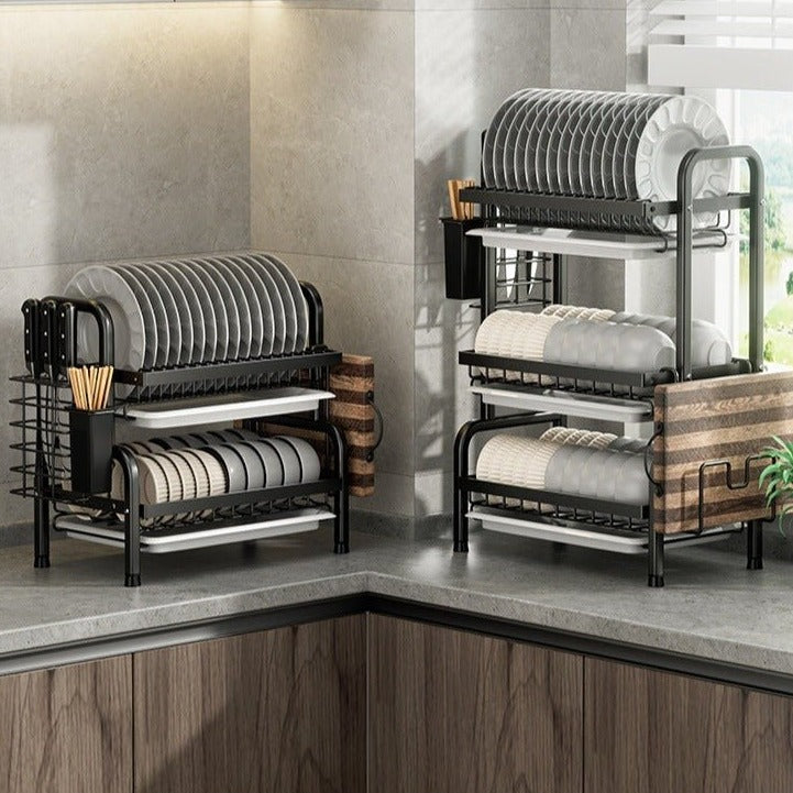 Multi Tired Dish Organizer - All-In-One Store