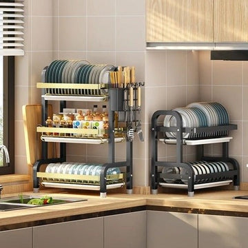 Multi Tired Dish Organizer - All-In-One Store