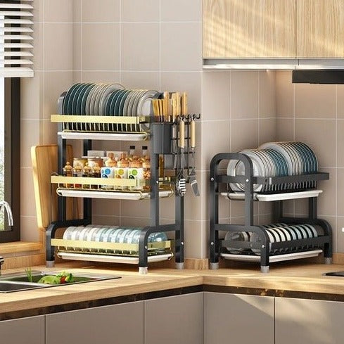 Multi Tired Dish Organizer - All-In-One Store