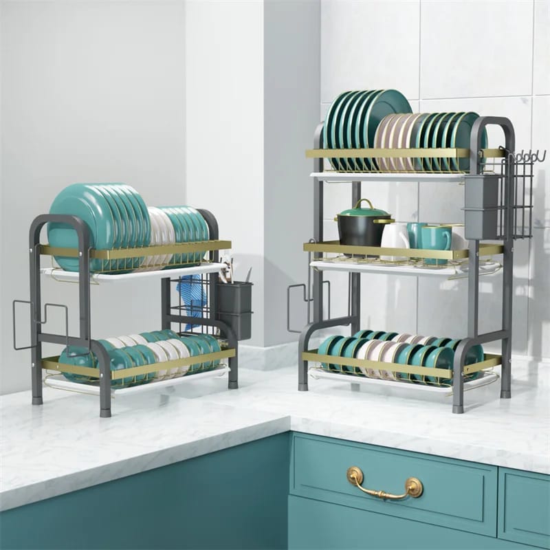 Multi Tired Dish Organizer - All-In-One Store
