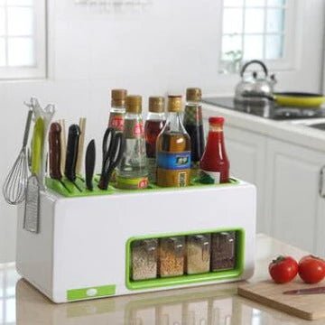 Multifunction Seasoning Rack & Knife Holder - All-In-One Store