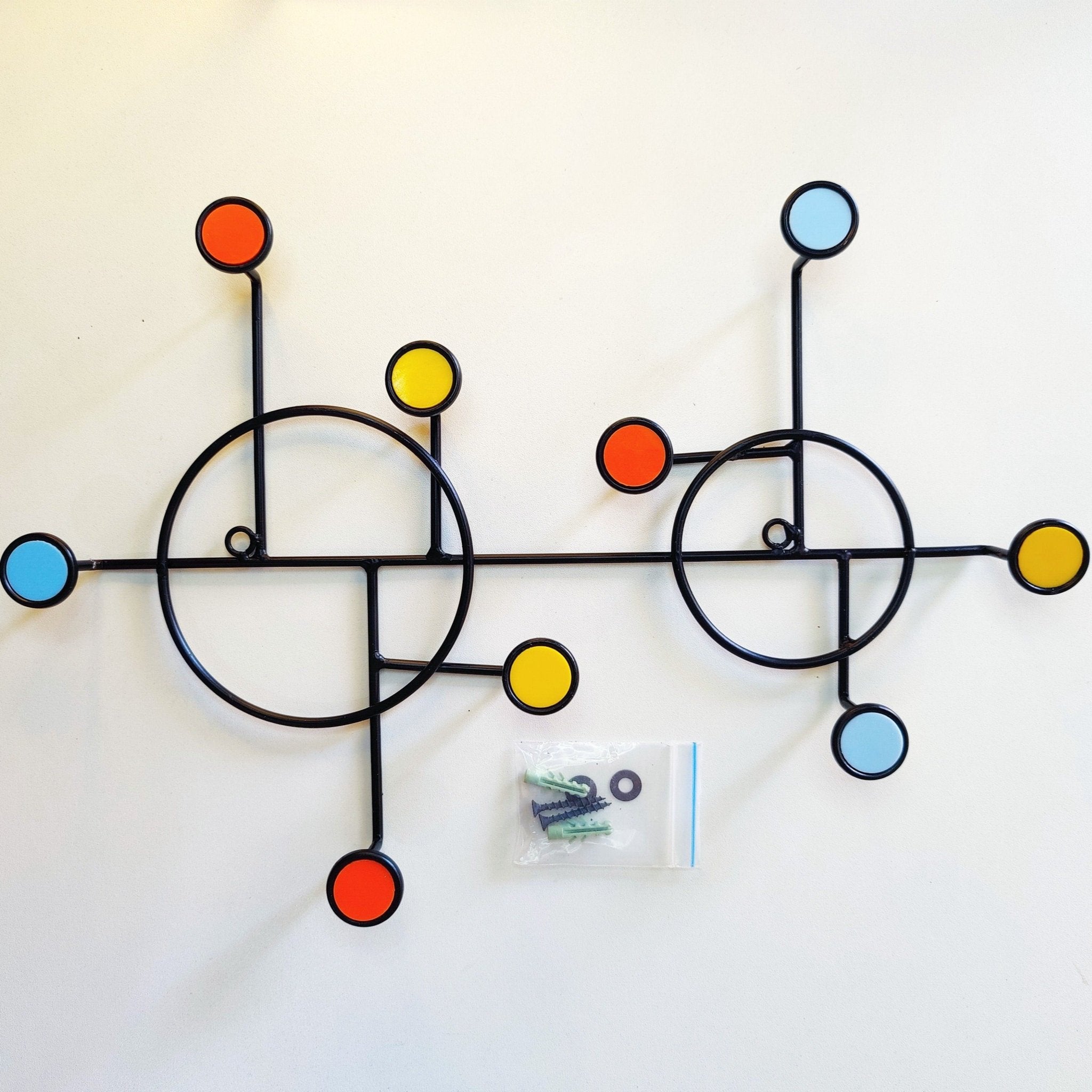 Nordic Style Wall Shelf With Hooks - Circle - All-In-One Store