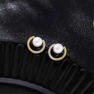 Pearl and crystal stud earring - All-In-One Store