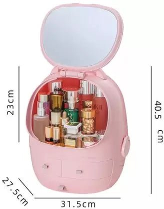 Portable Cosmetic Organizer With led light Mirror - All-In-One Store