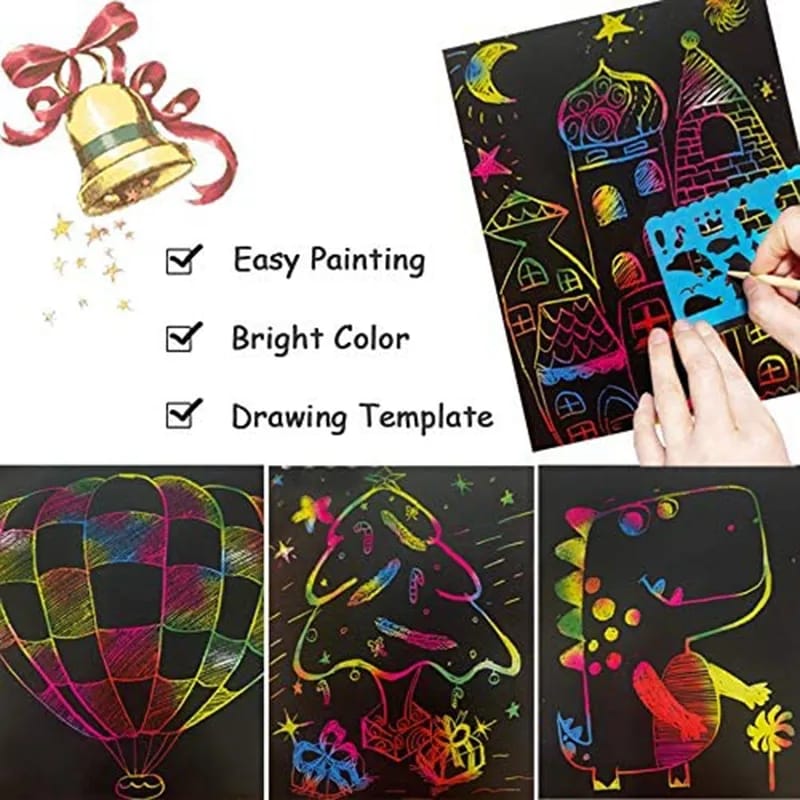Rainbow Scratch Drawing Book (Pack of 3) - All-In-One Store