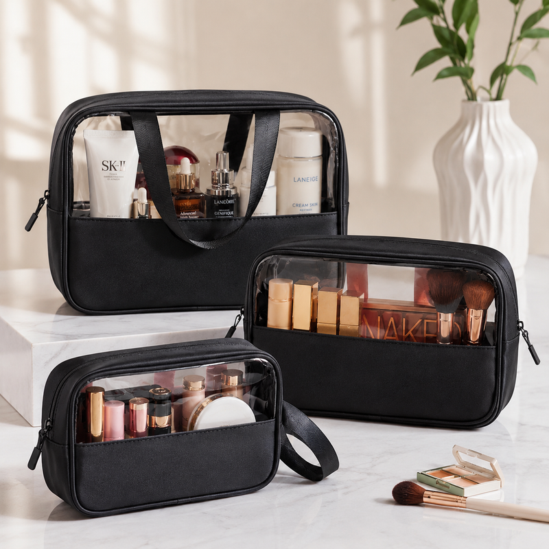 Carry & See-It All Transparent Pouches - Travel, Beauty & Beyond