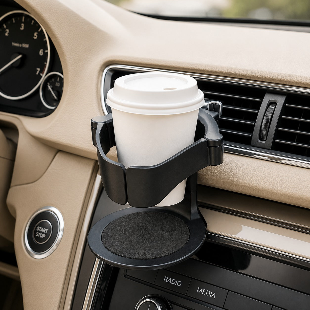 Auto-Grip Car Air Vent Cup Holder with EVA Padding