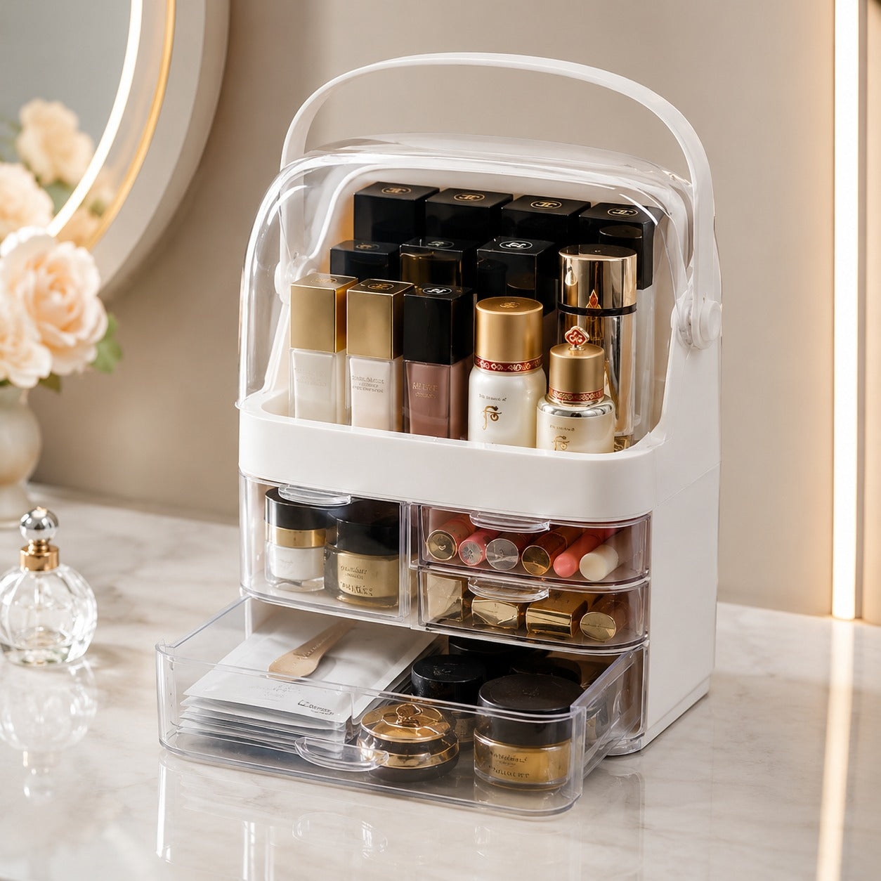 Transparent Cosmetics Storage Box