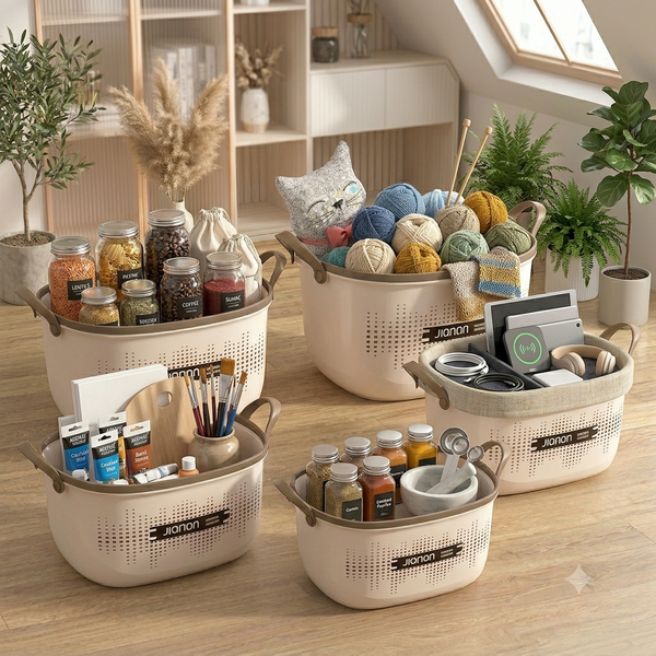 Multipurpose Ventilated Storage Basket with Flexible Handles – 4 Sizes