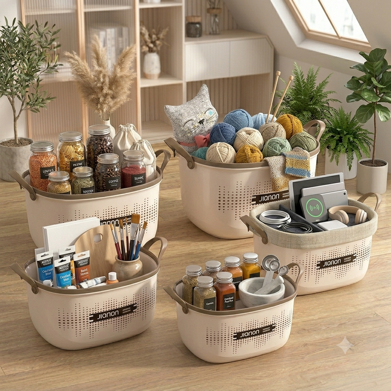 Multipurpose Ventilated Storage Basket with Flexible Handles – 4 Sizes