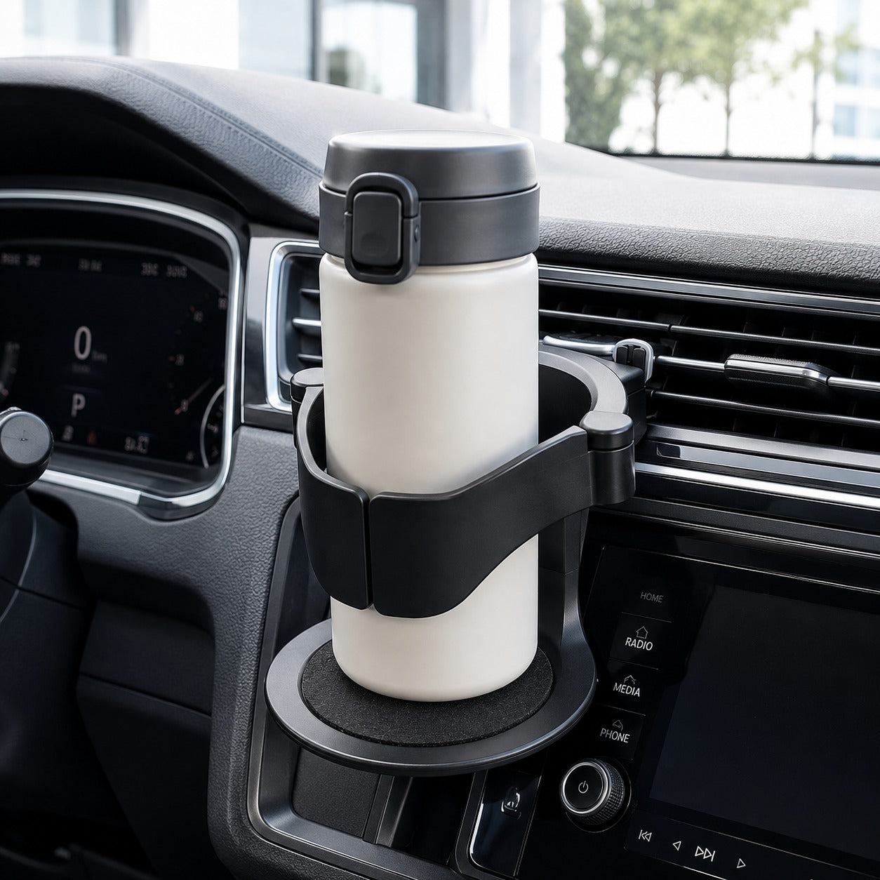 Auto-Grip Car Air Vent Cup Holder with EVA Padding