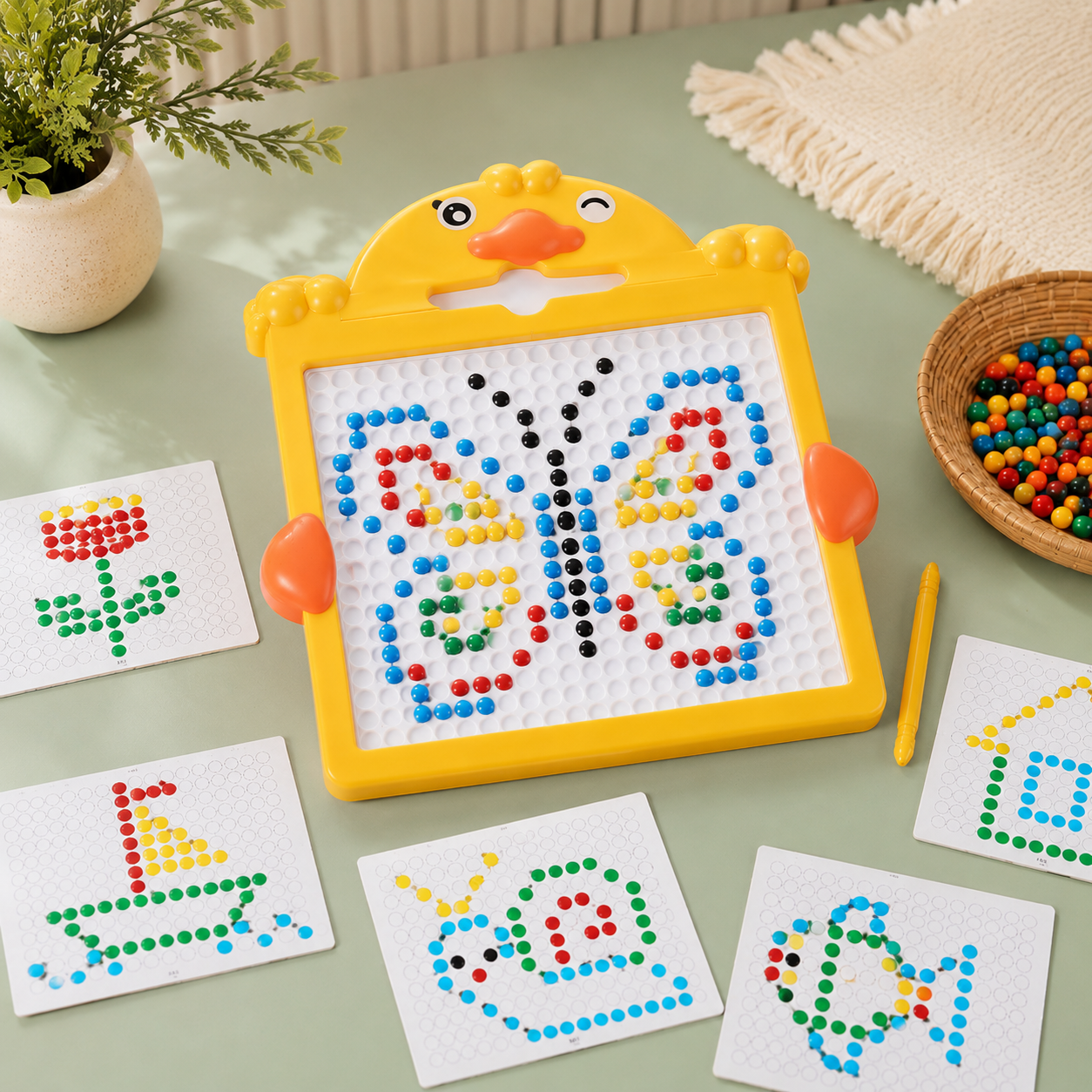 Kids’ Magnetic Mosaic Drawing Board with Design Cards