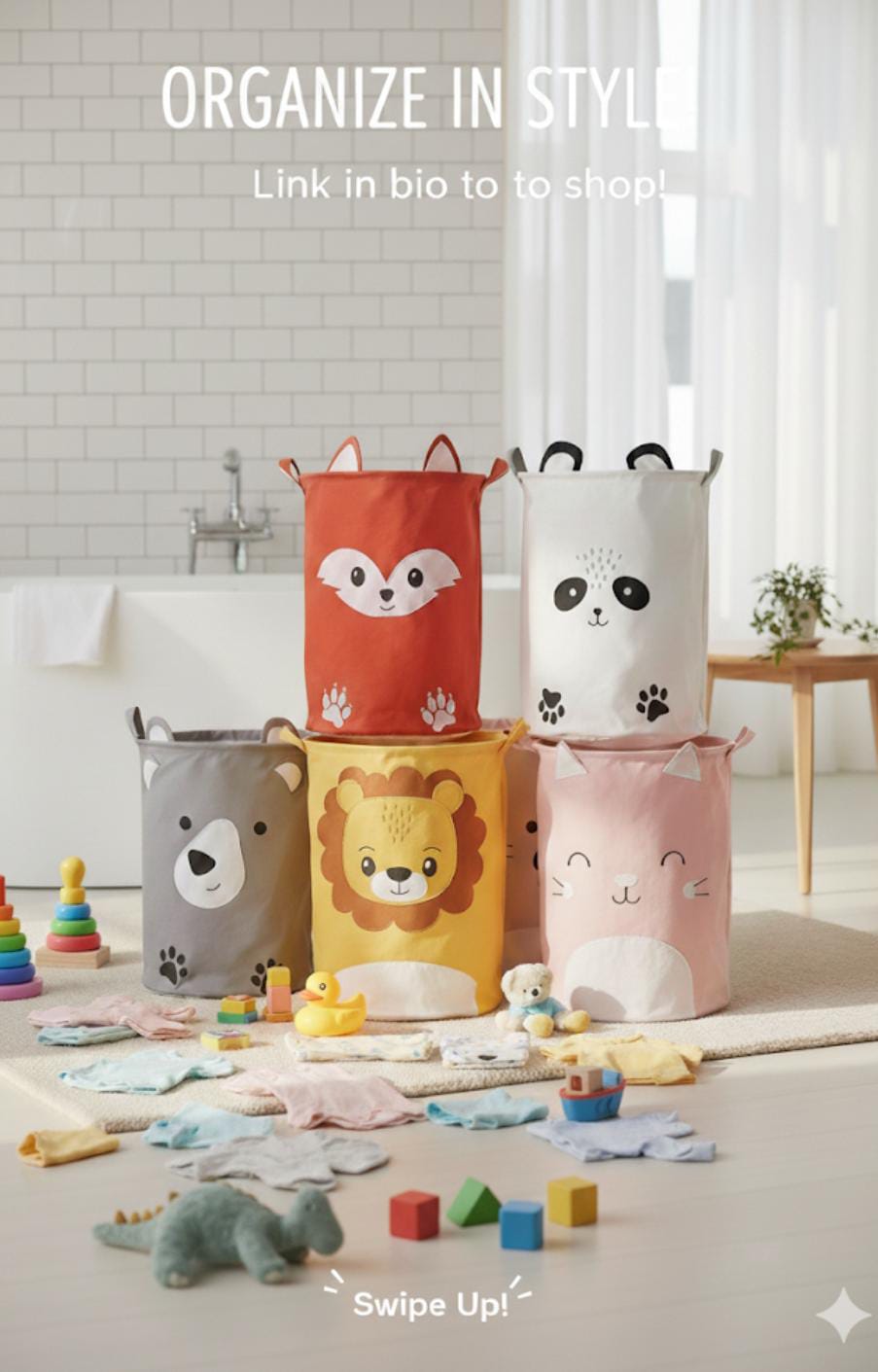 ZooTidy - Popped-Out Ears Foldable Laundry Bin