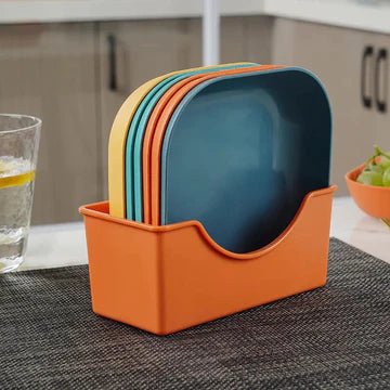Serving Snack Plate Set with plastic holder - All-In-One Store