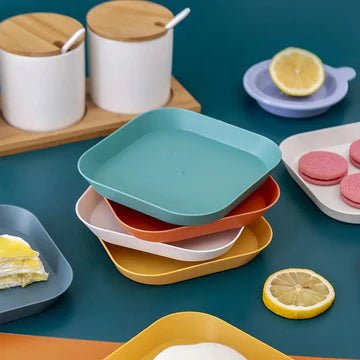 Serving Snack Plate Set with plastic holder - All-In-One Store