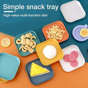 Serving Snack Plate Set with plastic holder - All-In-One Store