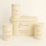 Luxury 4-Piece Bread, Tea, Coffee, and Sugar Canister Set