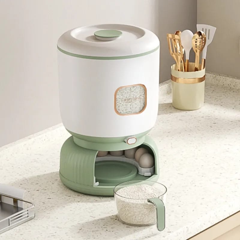 Sleek Design Rice & Egg Storage Bucket - All-In-One Store