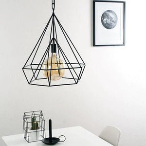 Sparkling Diamond Drop Pendant Lamp with vintage edison bulb - All-In-One Store