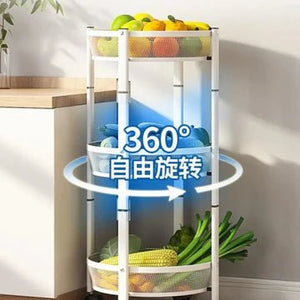 Three-Tier Foldable Kitchen Trolley -Black - All-In-One Store