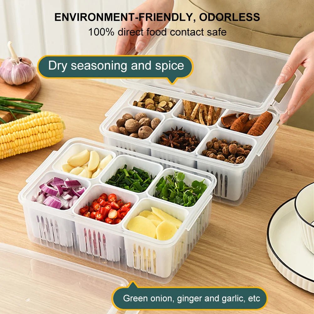 Vegetable & Fruit Storage Box With Lid - All-In-One Store