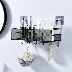 Wall shelf with hooks / Meshed wall shelf - All-In-One Store