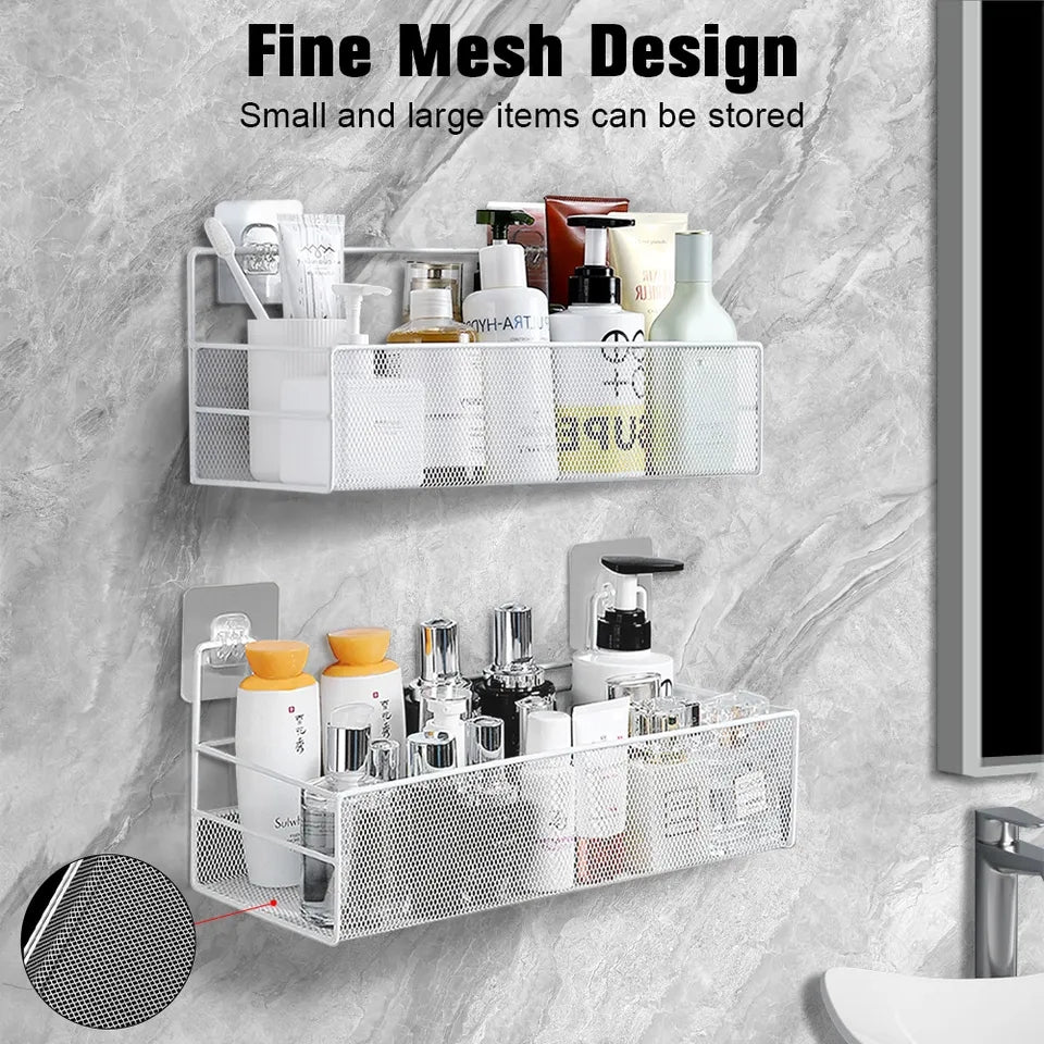 Wall shelf with hooks / Meshed wall shelf - All-In-One Store