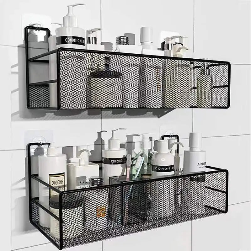 Wall shelf with hooks / Meshed wall shelf - All-In-One Store