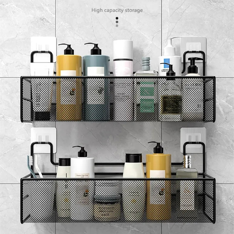 Wall shelf with hooks / Meshed wall shelf - All-In-One Store
