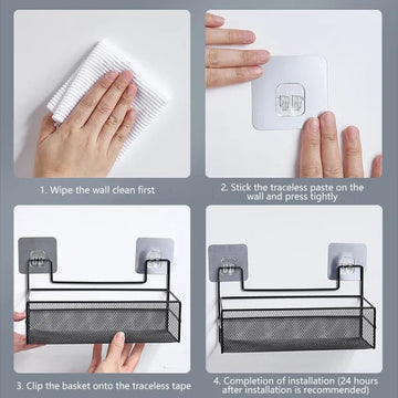 Wall shelf with hooks / Meshed wall shelf - All-In-One Store