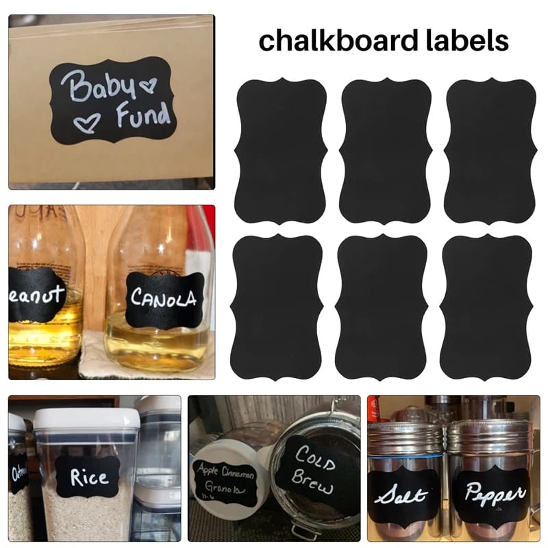 Wavy Shape Chalkboard Sticker With Pen - All-In-One Store