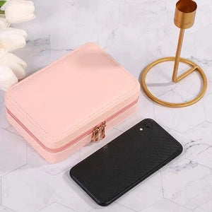 Zipper Jewelry Storage Box With Mirror - All - In - One Store